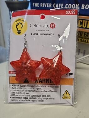 NWT! Celebrate It Red Star Light-Up Earrings